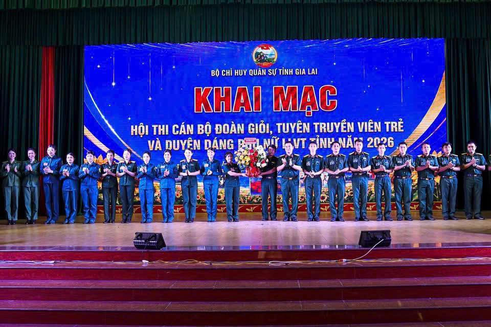 BỘ CHỈ HUY QUÂN SỰ TỈNH GIA LAI TỔ CHỨC HỘI THI “CÁN BỘ ĐOÀN GIỎI VÀ TUYÊN TRUYỀN VIÊN TRẺ” VÀ “DUYÊN DÁNG PHỤ NỮ LLVT TỈNH” NĂM 2026